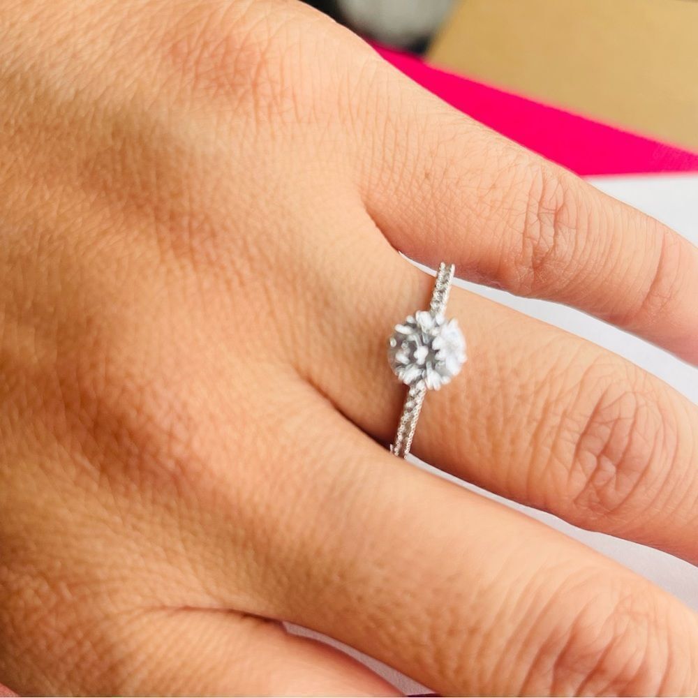 1.0 Solitaire Prong Ring White Gold plated Size 6.5 - Picture 5 of 6